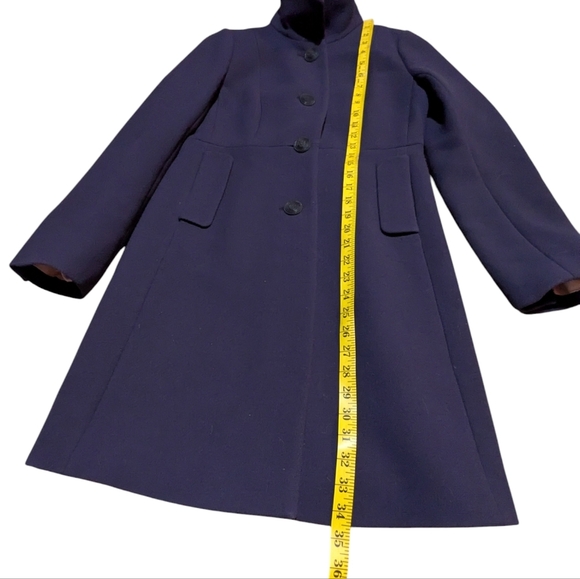 J. CREW Aubergine Peacoat size 2 Classic Timeless Preppy - Picture 6 of 8